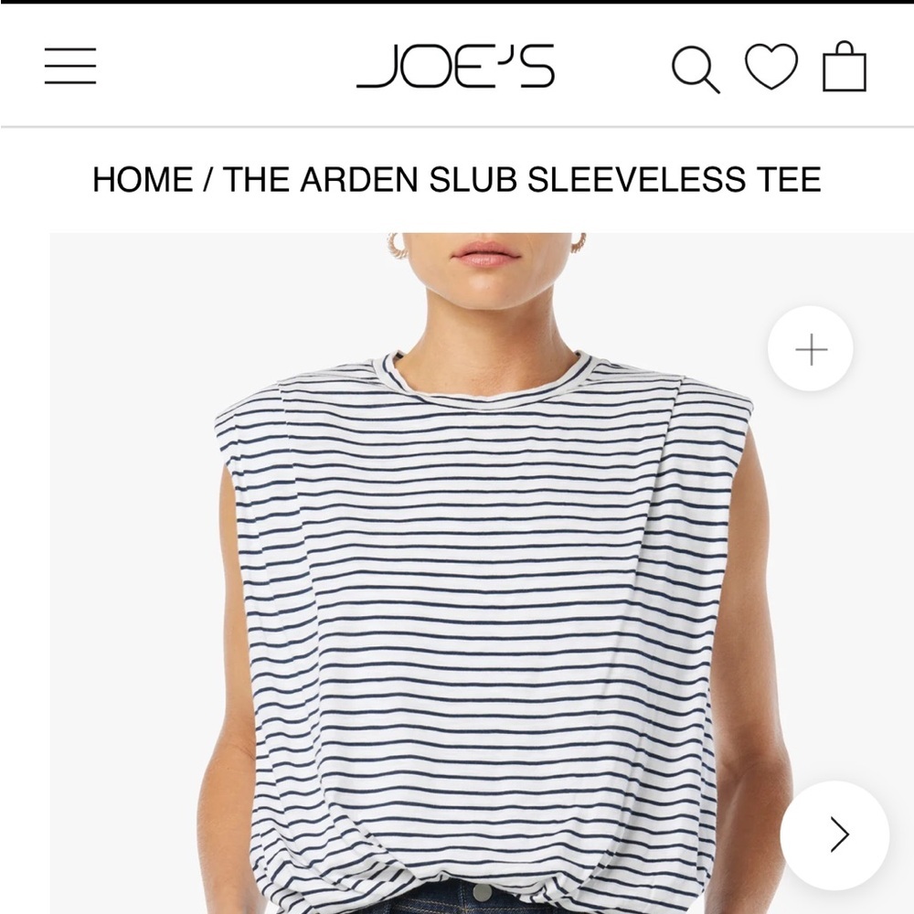 NWT Joe's Jeans Yellow and White Striped Muscle Tee
